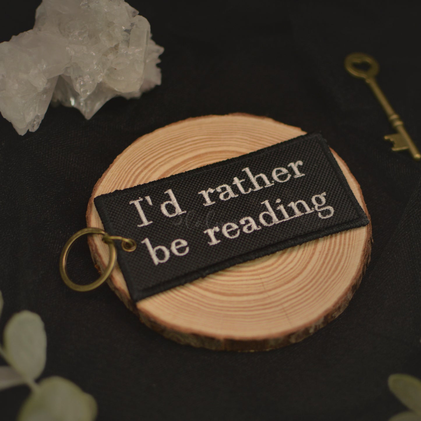 Book Nerd Embroidered Keychain