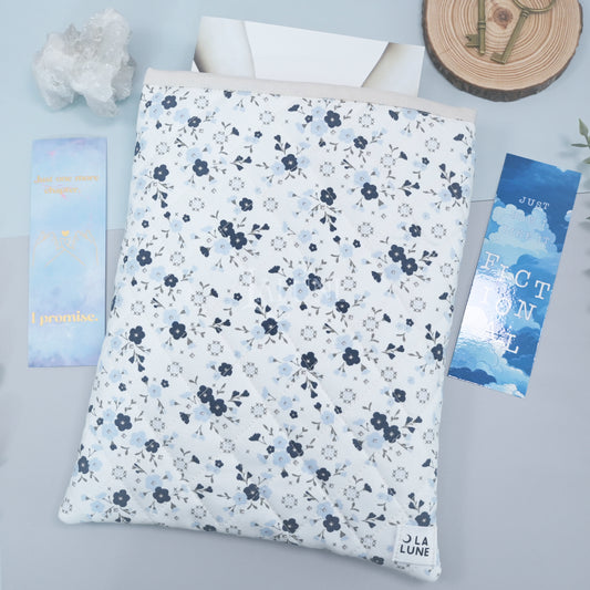 Cloud Indigo Florals Quilted Book Sleeve