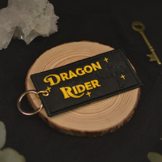 Dragon Rider Embroidered Keychain
