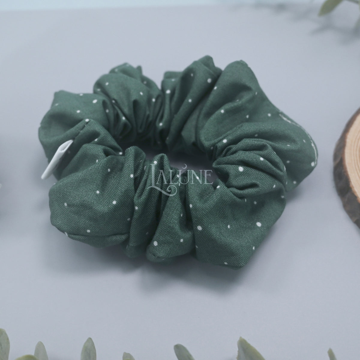 Evergreen Dots Scrunchie
