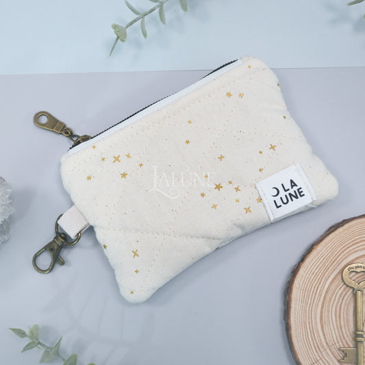 Sand Metallic Starlight Keychain Wallet