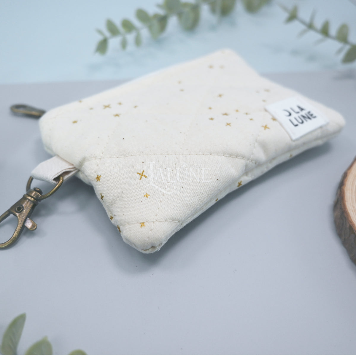 Sand Metallic Starlight Keychain Wallet